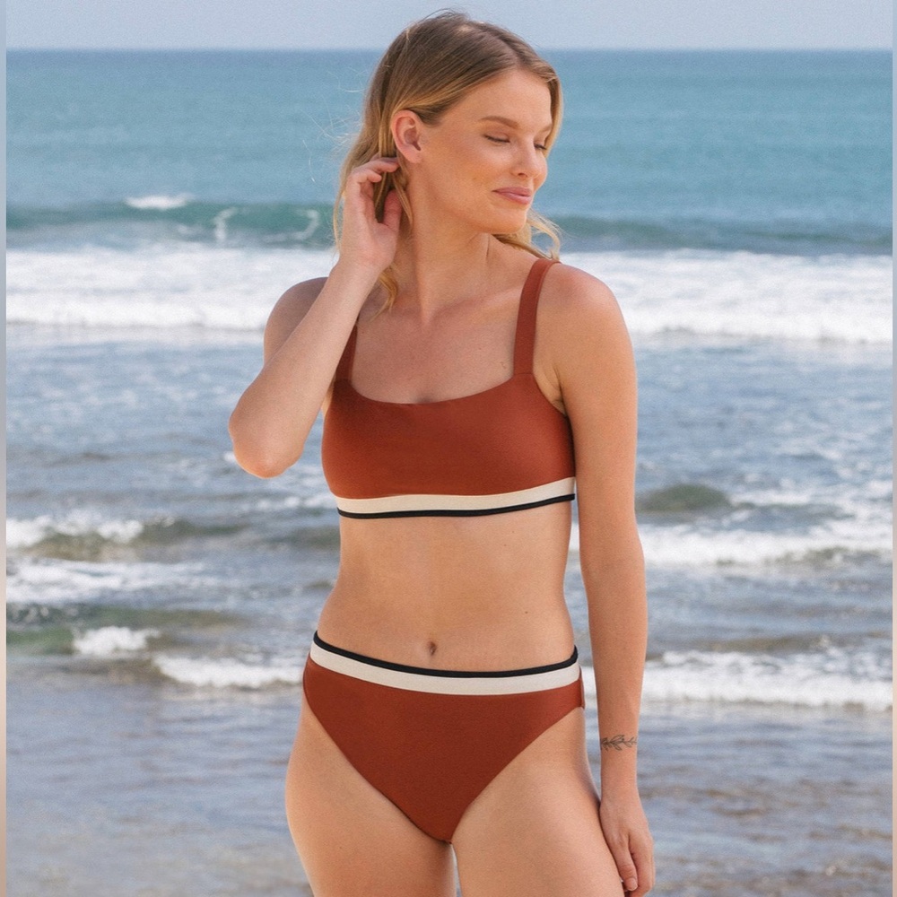 September the Line:  2 Piece Bathing suit Grace top/ Elise Bottom in Copper